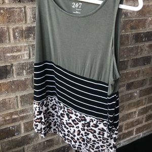 Olive leopard tank